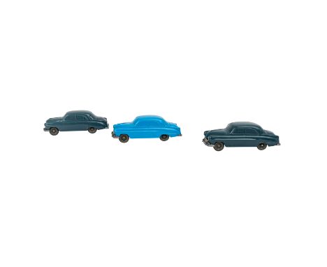WIKING 3-tlg Konvolut Opel Kapitän, 1955-60, mit Haifischmaul, 2 x dunkelgraublaue, (beide mit Lichtschaden) 1 x lichtblaue K