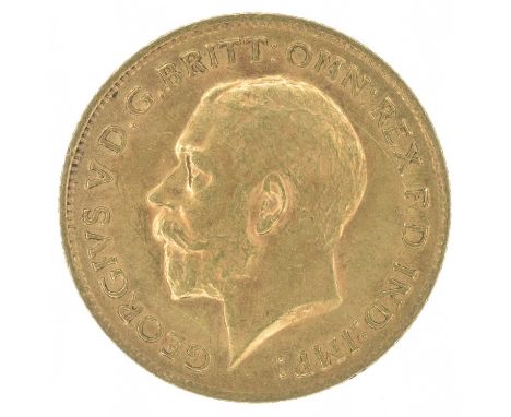 King George V, Half-Sovereign, 1912, Bare head l. R. St. George and dragon, London Mint, gold, weight 4g, S.4006, VF.