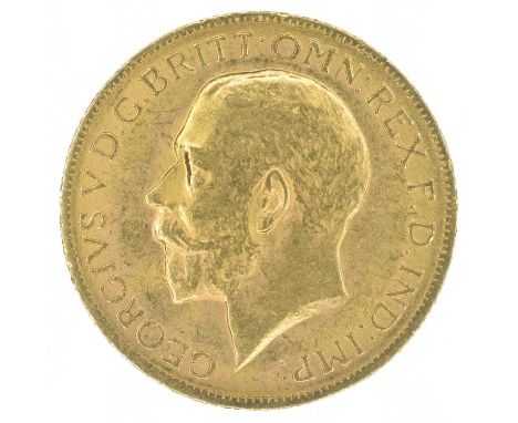 George V, Sovereign, 1927, Bare head l. R. St. George and dragon, SA on ground for Pretoria Mint, South Africa, edge milled, 