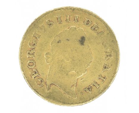 King George III, Third-Guinea, 1799, First laureate head r. R. Crown, date in legend, edge milled, gold, weight 2.7g, S.3738,