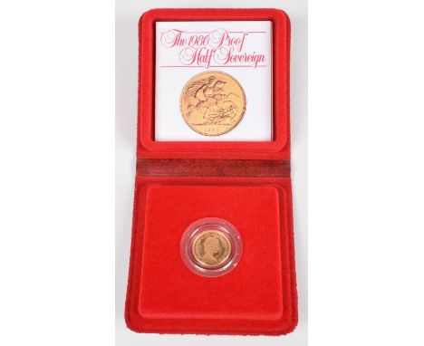 1980 Royal Mint, Proof Half-Sovereign, weight 3.99g, diameter 19.30mm, struck in 22 carat gold, with obverse portrait by Arno