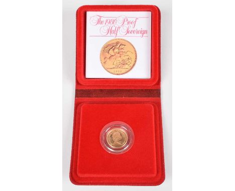 1980 Royal Mint, Proof Half-Sovereign, weight 3.99g, diameter 19.30mm, struck in 22 carat gold, with obverse portrait by Arno