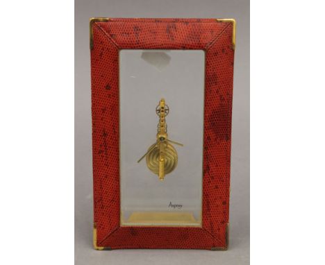 An Asprey desk clock. 20 cm high.