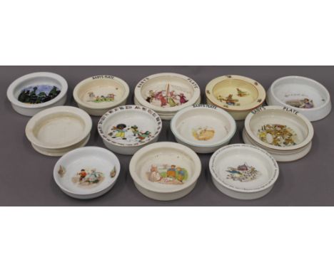 A collection of vintage babies plates.