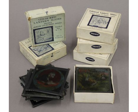 A quantity of Alice in Wonderland magic lantern slides and others.