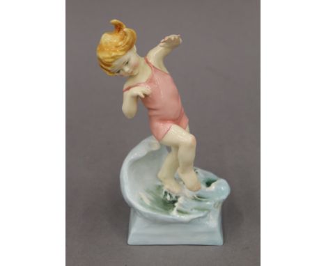 A Royal Worcester porcelain figure modelled by Freda Doughty, entitled 'July'. 17 cm high.