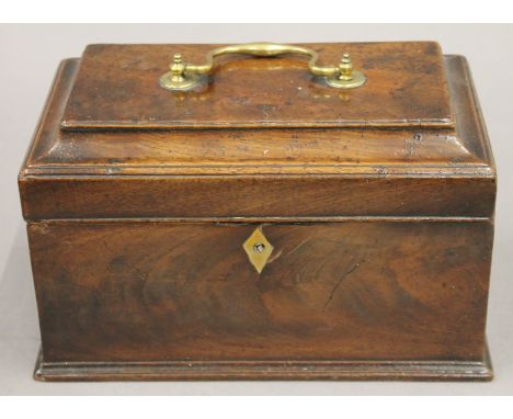 A George III mahogany tea caddy. 24 cm wide.