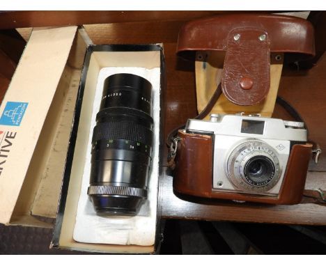 Vintage Camera and Boxes Lens 