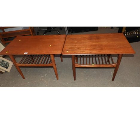 2x Retro Coffee Tables with Ladder Shelves under 