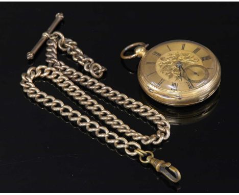 An 18ct gold fusee verge pocket watch, the fusee movement signed 'W.G. Durham Hull'. 49mm in diameter, with a gold engine tur