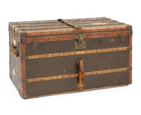 A Louis Vuitton monogrammed trunk, early 20th century, the exterior crafted in the iconic Louis Vuitton monogrammed canvas wi
