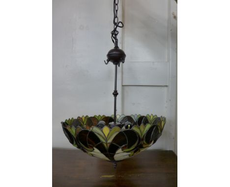 A Tiffany style ceiling light