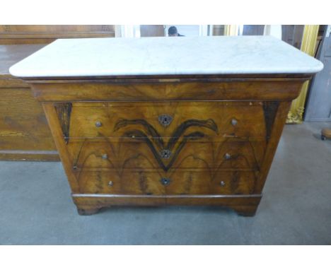 A 19th Century French rosewood and marble topped commode