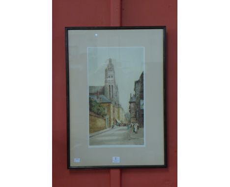 A signed William Tatton Winter R.B.A. (1855-1928), etching, Tours, framed