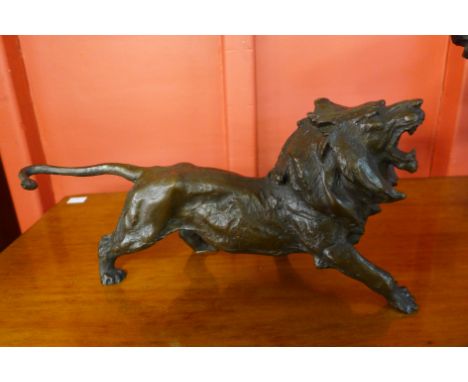 A bronze lion