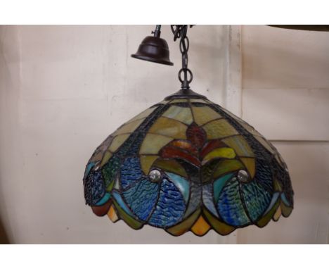 A Tiffany style ceiling light