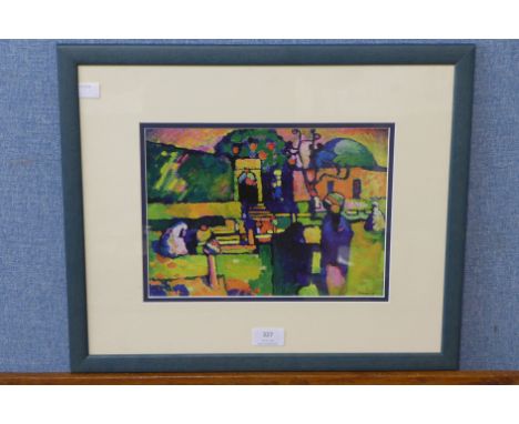 A Wasilly Kandinsky print, framed 