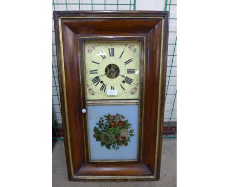 A Victorian walnut 8-day spring driven ogee walnut clock