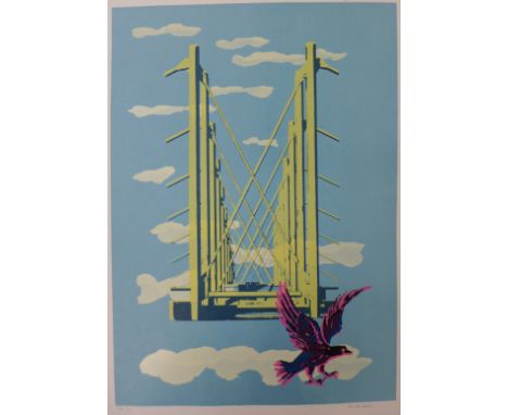 A signed Pamela Guille limited edition print, Crow, no.5/30, 60 x 42cms, unframed 
