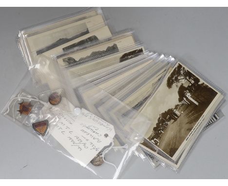 Three enamel 1930s Cresta Run, St. Moritz ice racing toboggan track lapel badges and a Bobsleigh Challenge Cup badge, togethe