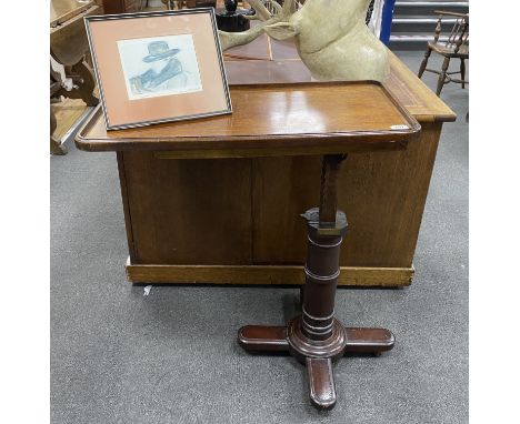 A Victorian Carters Patent mahogany adjustable reading table, bears engraved brass plaque “This writing stand belonged to Sir