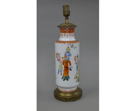 A Chinese Republic porcelain lamp. 48 cm high.