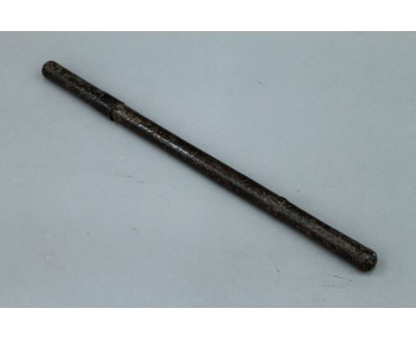 A 19th century leather cased swagger sword stick. 42.5 cm long.