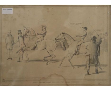 JOHN HB DOYLE (1797-1868), Start for the Great Westminster Trial Stakes, lithograph, published 1841, framed and glazed. 40 x 