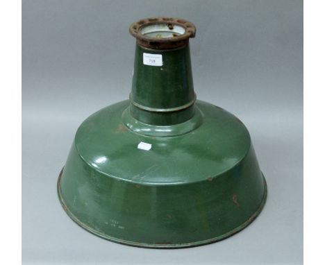 A GEC enamel pendant light shade. 45 cm diameter.