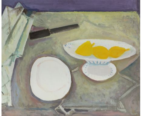 FRANCISCO BORES LÓPEZ (Madrid, 1898- Paris, 1972)."Nature morte au compotier", 1951.Oil on canvas.Signed in the lower right c