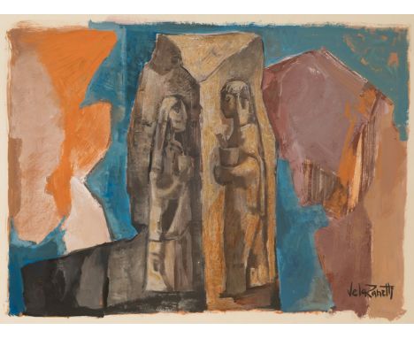 JOSÉ VELA ZANETTI (Milagros, Burgos, 1913 - Burgos, 1999).Untitled.Gouache on paper.Signed in the lower right corner.Size: 68