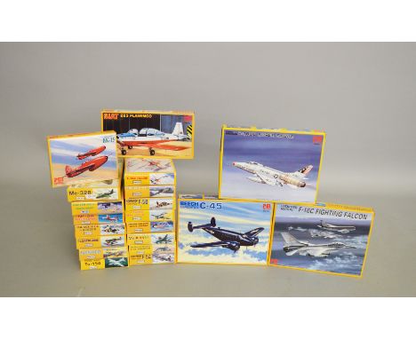 Twenty PM Model 1:72 scale aircraft plastic model kits. Boxed, unstarted and complete - ex-shop stock.