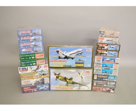 Twenty two Minicraft plastic model kits, all 1:72 and 1:48 scale aircraft. Sealed, ex-shop stock.