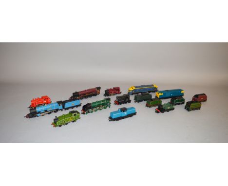 OO Gauge. Eleven unboxed Diesel and Steam Locomotives, some of the latter with Tenders, by Hornby, Lima and others including 