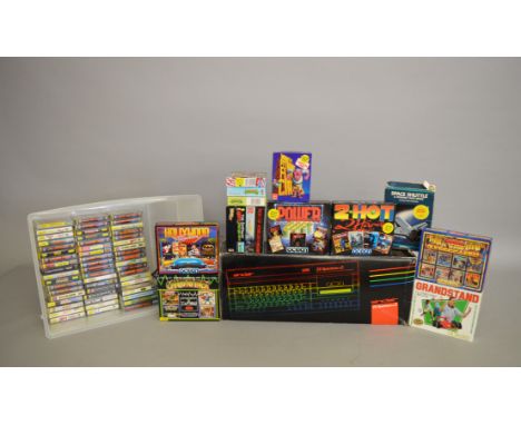 A selection of vintage Gaming Equipment including a boxed Sinclair ZX Spectrum+2 128K Games Console with integral Datacorder,