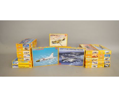 Twenty PM Model 1:72 scale aircraft plastic model kits. Boxed, unstarted and complete - ex-shop stock.