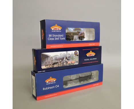 OO Gauge. Three Bachmann DCC Ready Steam Locomotives, 31-002 Robinson 04 63635, 32-825 Ivatt Class 2MT 2-6-0 46521 and 31-977
