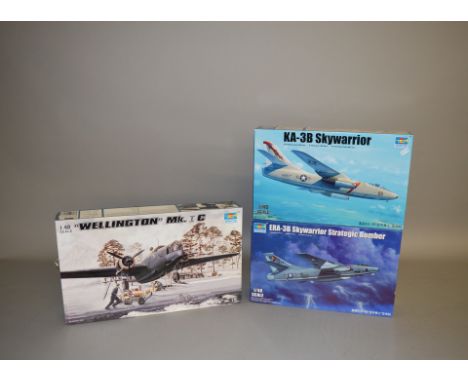 Three Trumpeter 1:48 scale plastic model kits, all aicraft: 02873ERA-3B Skywarrior Strategic Bomber; 02808 'Wellington' Mk.IC