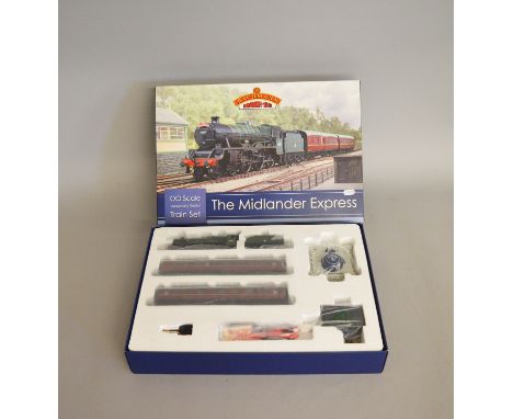 OO Gauge. Bachmann 30-285 The Midlander Express Train Set, including: 4-6-0 GWR green Jubilee Class 'Quebec' locomotive; two 