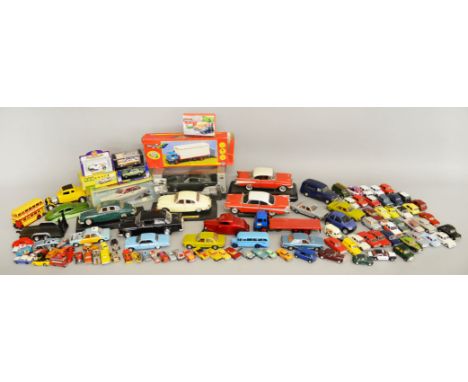 A very good quantity of diecast models in a variety of  different scales contained in two boxes together with a small quantit