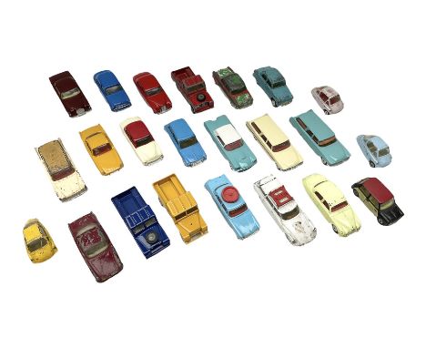 Corgi - twenty-three unboxed and playworn/repainted die-cast cars including three Heinkel bubble cars No.233, Jaguar 2.4 litr