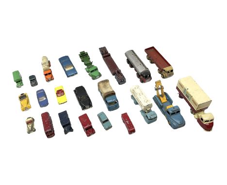 Budgie - five unboxed and playworn die-cast commercial vehicles comprising Scammell Scarab with BR Semi-Trailer, Volkswagen P