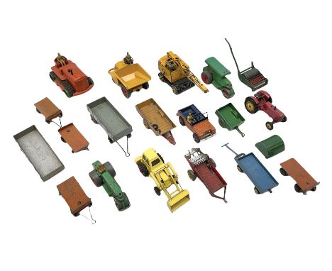 Dinky - nineteen unboxed and playworn/repainted die-cast models including Muir Hill Dumper, Muir Hill 2WL and Heavy Tractor; 