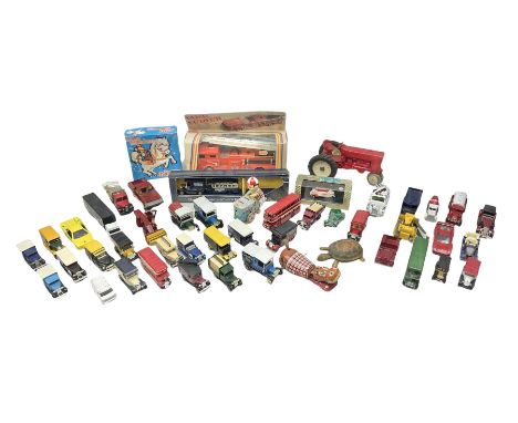 Battery Operated fire-engine; boxed; quantity of modern tin-plate toys; quantity of unboxed and playworn/repainted die-cast m