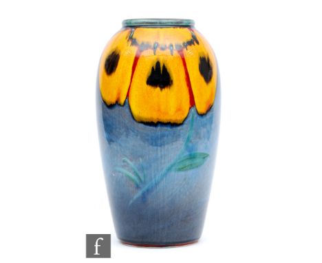 A large Poole Pottery Living Glaze vase, impressed mark, height 35cm. 