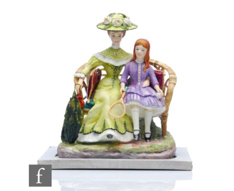 A boxed Royal Worcester figurine modelled by&nbsp;Ronald van Ruyckevelt from the Victorian Series 'Charlotte and Jane', with 