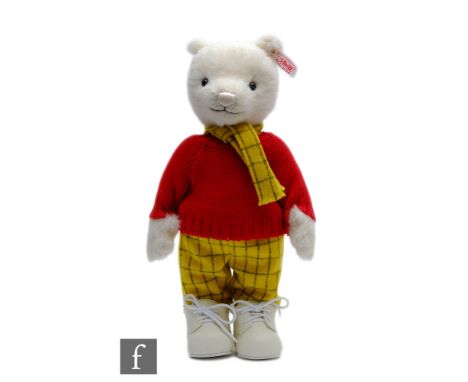 A Steiff 653568 Classic Rupert the Bear, white alpaca teddy bear, limited edition 2372 of 3000, UK &amp; Ireland exclusive, h