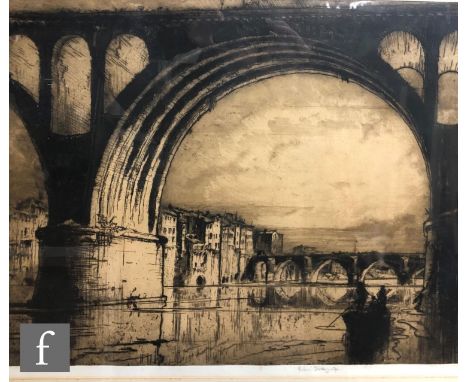 SIR FRANK BRANGWYN, RA (1867-1956) - 'Albi, France', etching, signed in pencil, framed, 51cm x 63cm, frame size 75cm x 88cm.