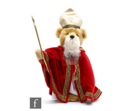 A Steiff 037122 Teddy Bear St Nicholas, old gold mohair, wearing robes, limited edition 564 of 2008, height 28cm, boxed with 