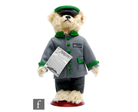 A Steiff 655425&nbsp;100 Years of the Berlin Morgenpost teddy bear, 1998, blonde mohair bear complete with miniature copy of 